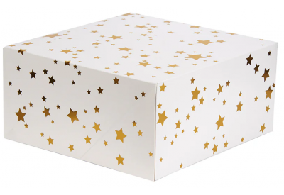Anniversary House Gold Star 10" Cake Box (12.7 x 26 x 26cm / 5 x 10.2 x 10.2")